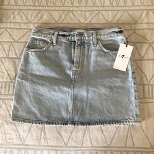 7 for all mankind stone wash denim skirt